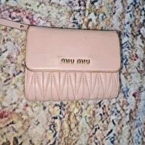 Miu Miu Matelassé Pink Quilted Wallet